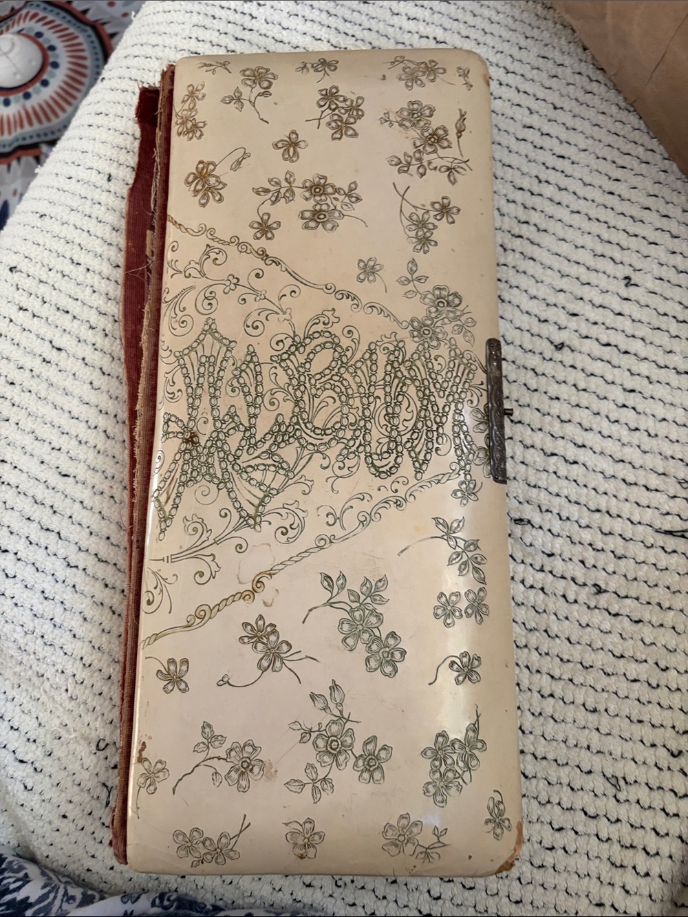 Vintage antique Floral Ivory photo album
